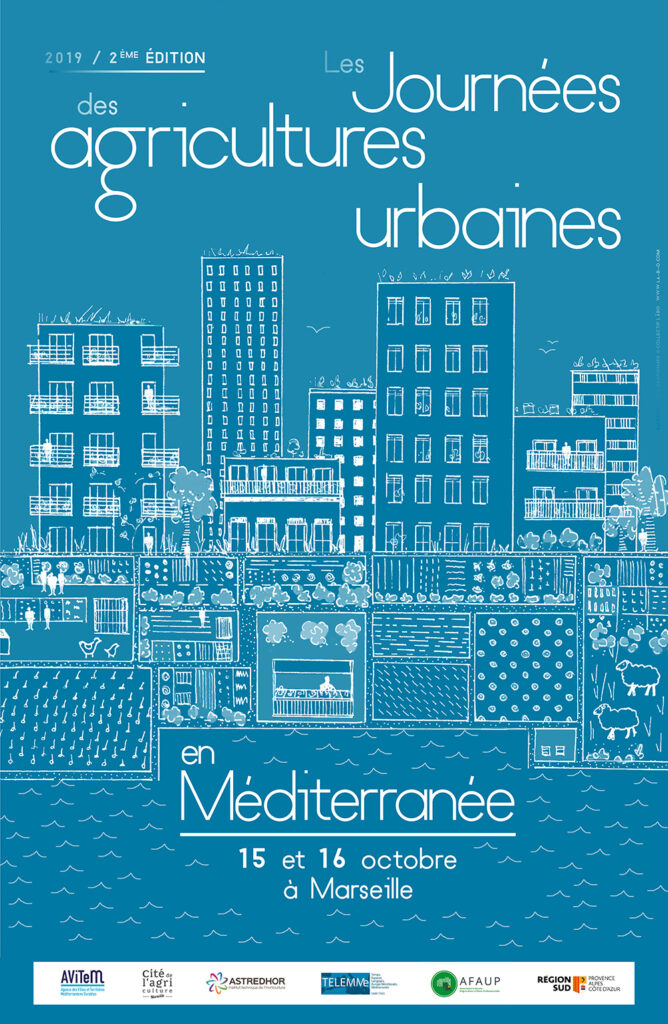 Affiche Journées des agricultures urbaines en Méditerranée. Deuxième édition