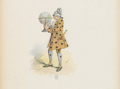 « La Comète », Potier dans le rôle de Télescope. Dessin de Draner (1833-1926). Source : Gallica / Bibliothèque nationale de France. Domaine public