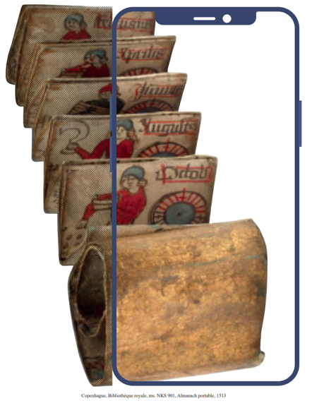 Copenhague, bibliothèque royale. Almanach portable, 1513. Graphisme : Laurent Maggiori, LA3M