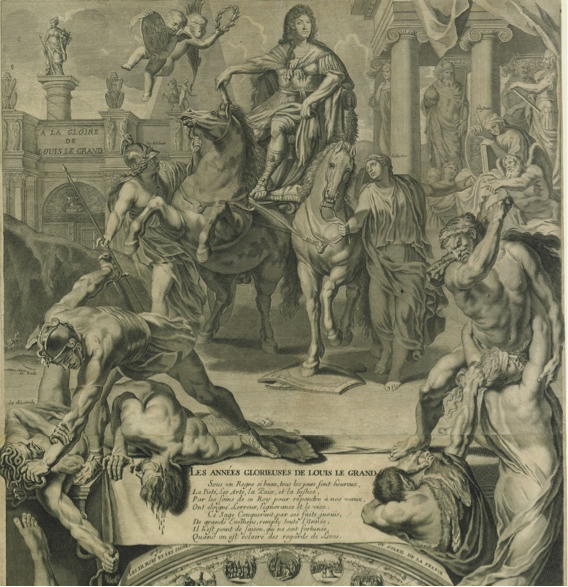 Gilles Rousselet, Les glorieuses années de Louis XIV, 1687 (BnF, Gallica, détail)