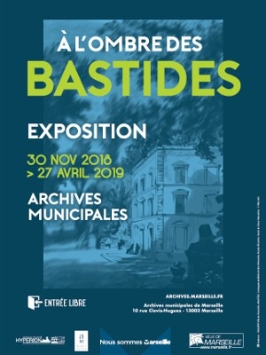 Affiche de l'exposition À l'ombre des bastides, Archives municipales de Marseille