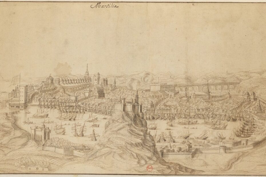 Marsilia [Marseille au début du XVIIe siècle], dessin, BnF Gallica, Estampes et photographies, RESERVE VE-26 (S)-FOL