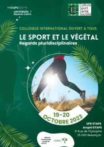 Affiche du colloque international "Le sport et le végétal : regards pluridisciplinaires" - Besançon 2023