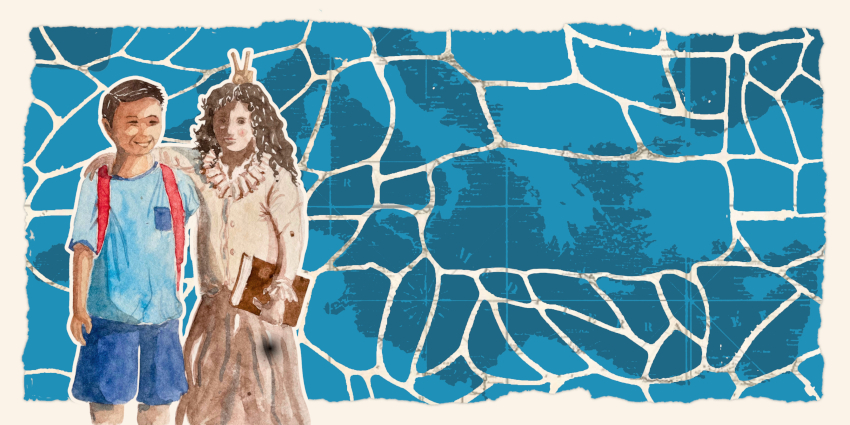 « Du XVIIIe siècle à nos jours, 300 ans d’éducation en Méditerranée », aquarelle, 2025, Marius Collin pour TELEMMe (AMU, CNRS)